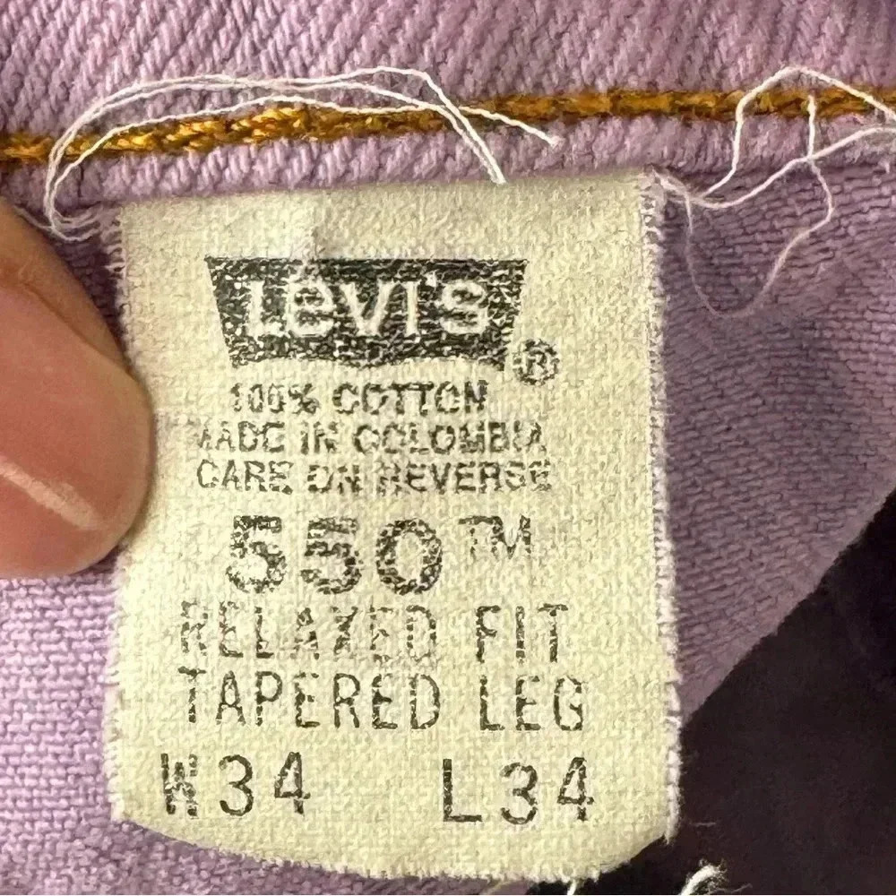 Vintage Orange Tab 550 Levis Denim Jean Cut Off Shorts Size 34 Dyed Purple Women - Picture 2 of 6